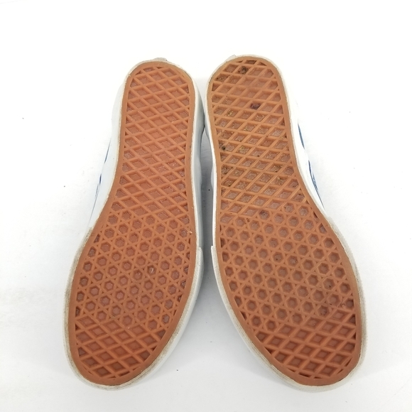 B18 Vans Slip On Shoes Loafers Unisex Blue White Casual Comfort Sz Womens 7 - Picture 6 of 6